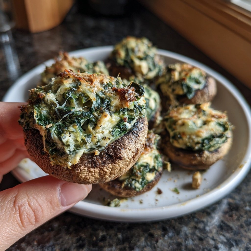 Spinach and Feta Stuffed Mushrooms