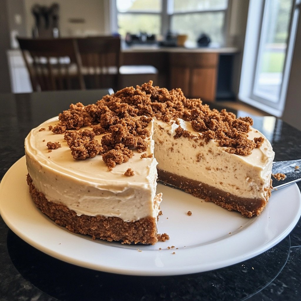 No-Bake Speculoos Cheesecake with Cookie Crust