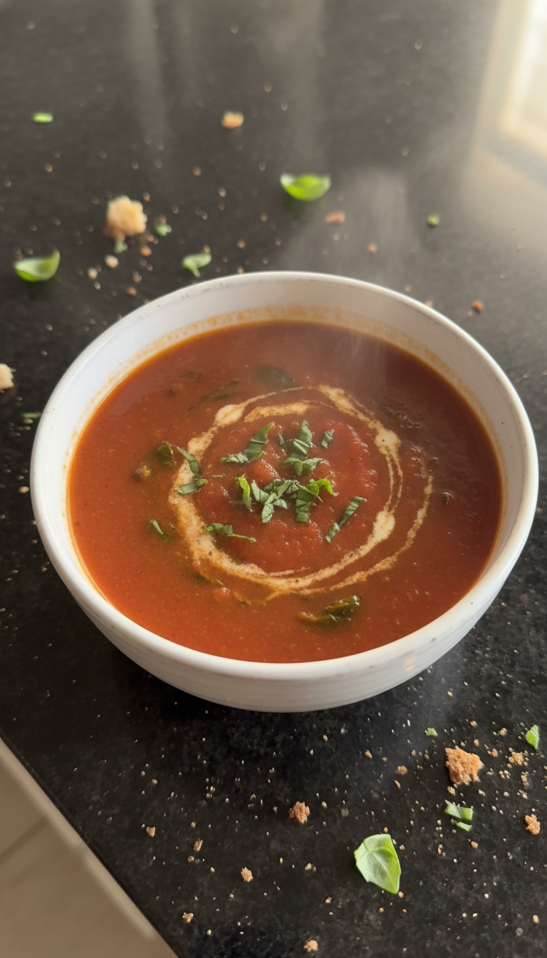 Warm Tomato Basil Soup