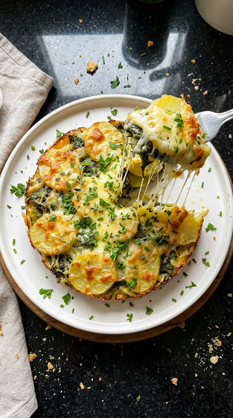 Comforting Dandelion and Potato Gratin