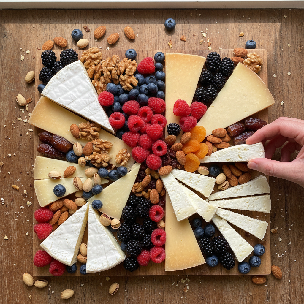 Colorful Fruit and Cheese Board