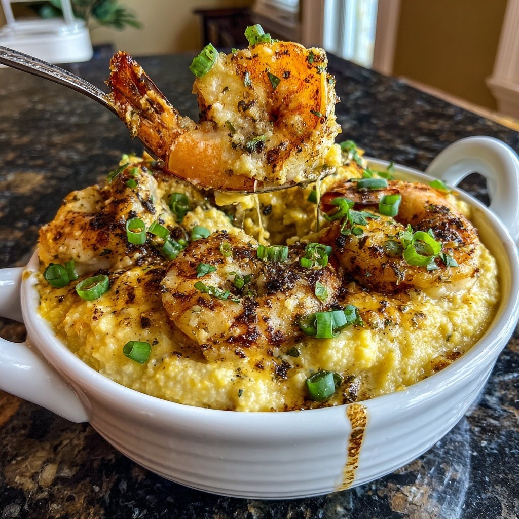 Shrimp and Grits Cajun Cheesy