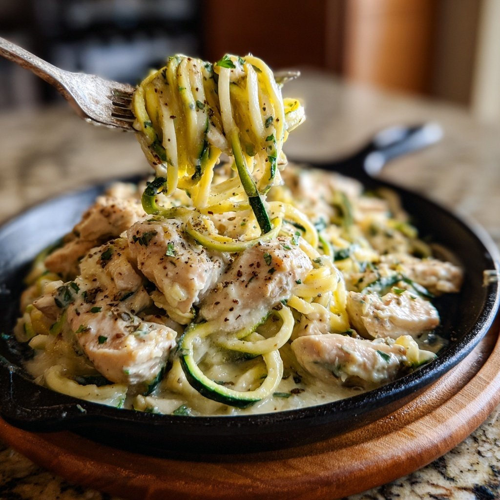 Creamy Chicken and Zucchini Zoodles