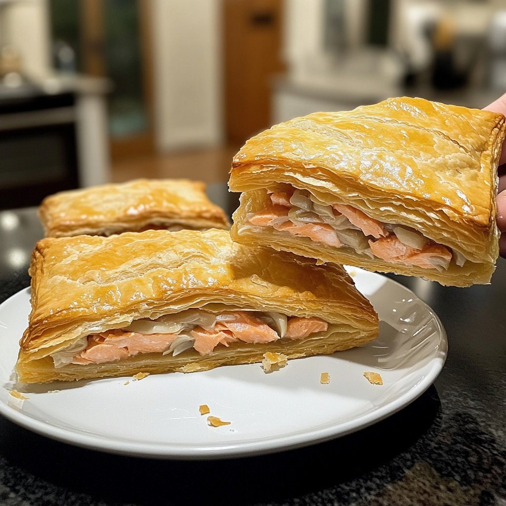Smoked Salmon Shallot Puff Pastry