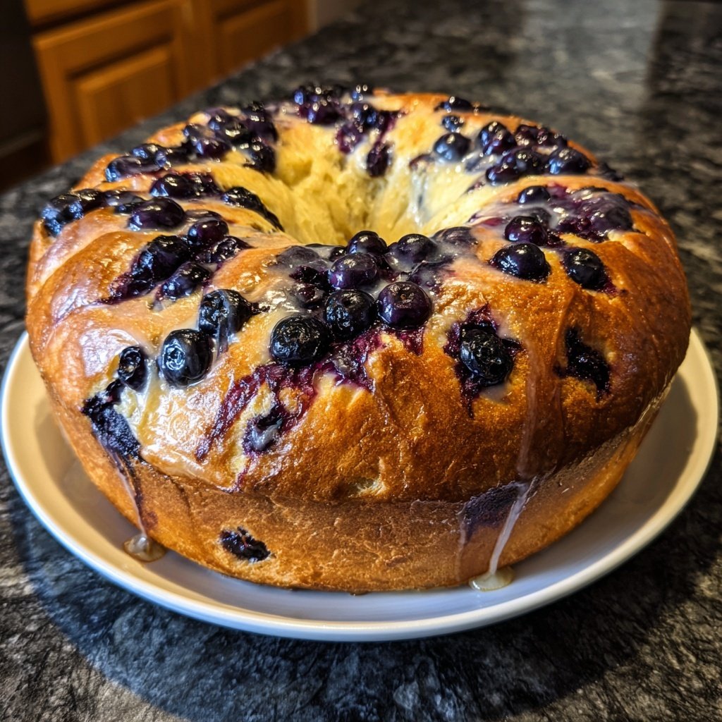 Buttery Blueberry Lemon Sourdough with Honey Glaze