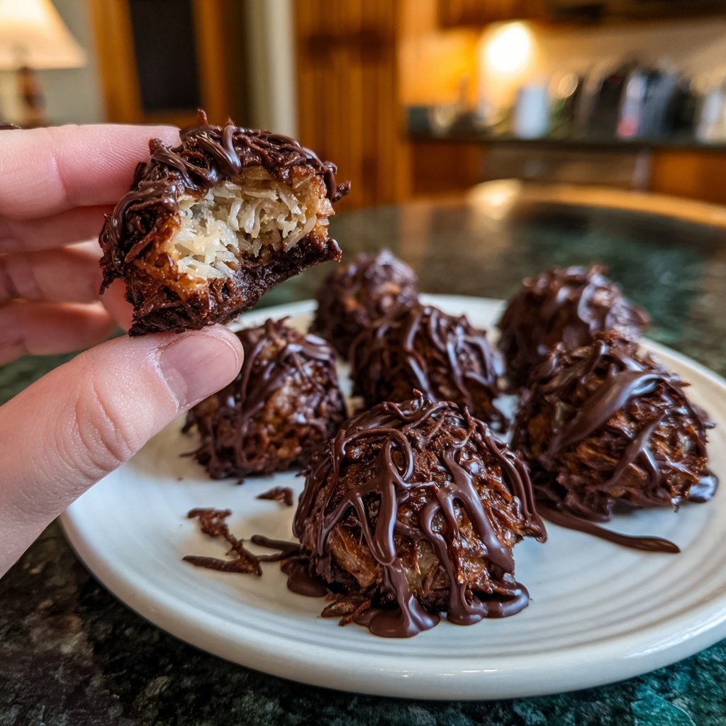 Chocolate Coconut Macaroon Bites