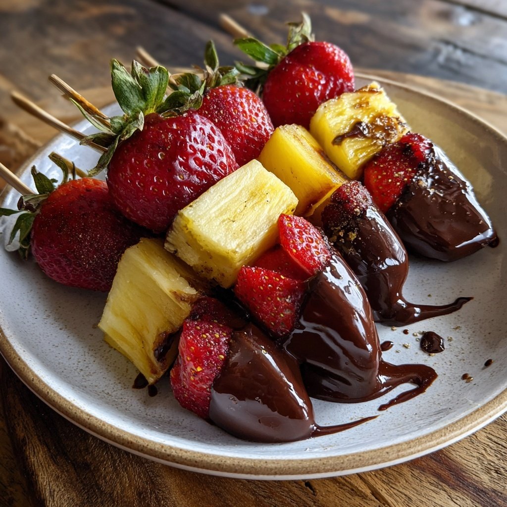 Chocolate Dipped Fruit Skewers