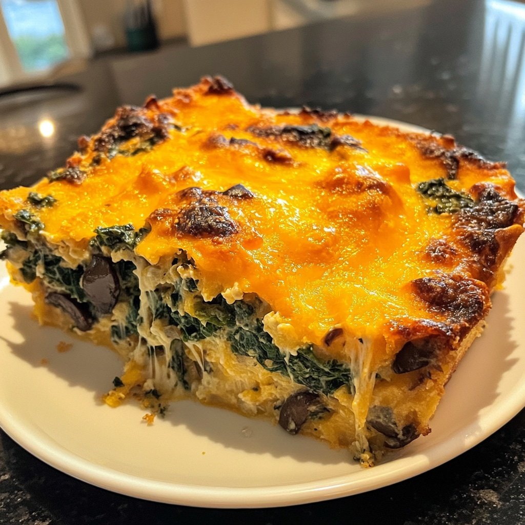 Spinach Mushroom Breakfast Casserole