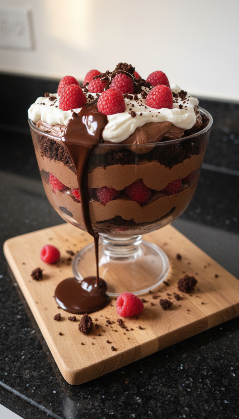 Dark Chocolate Raspberry Trifle