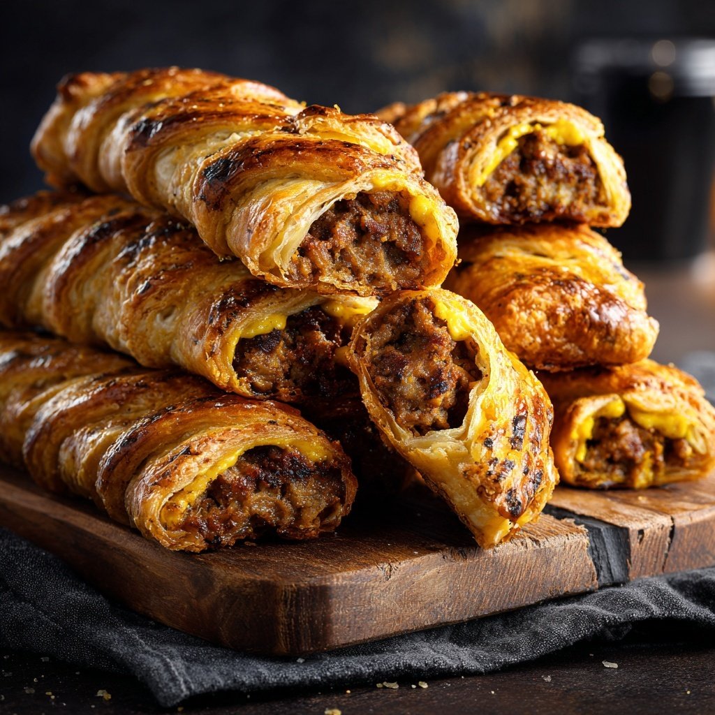 Savory Sausage Rolls with Mustard