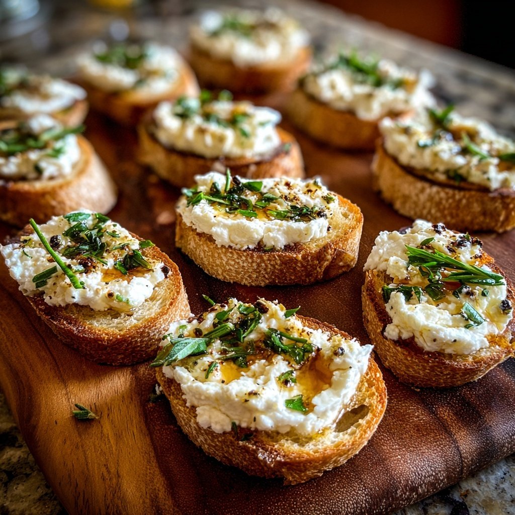Herbed Goat Cheese Crostini Bites