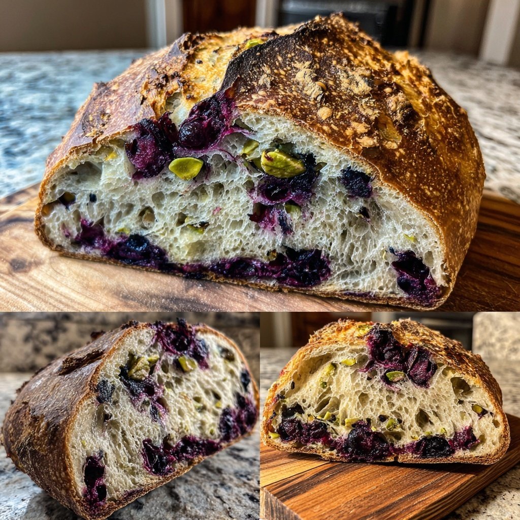 Lemon Blueberry Sourdough with Pistachio Crunch
