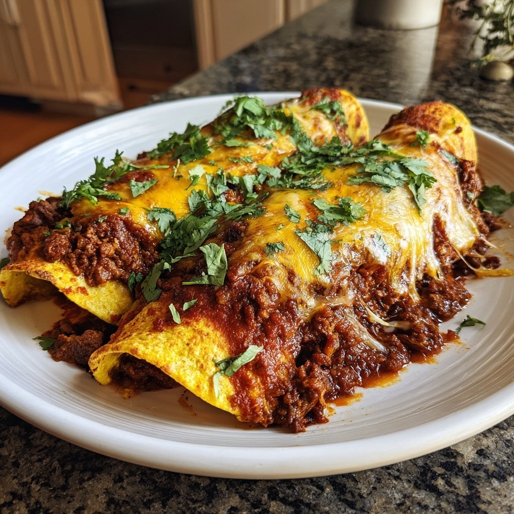 Beef Skillet Enchiladas