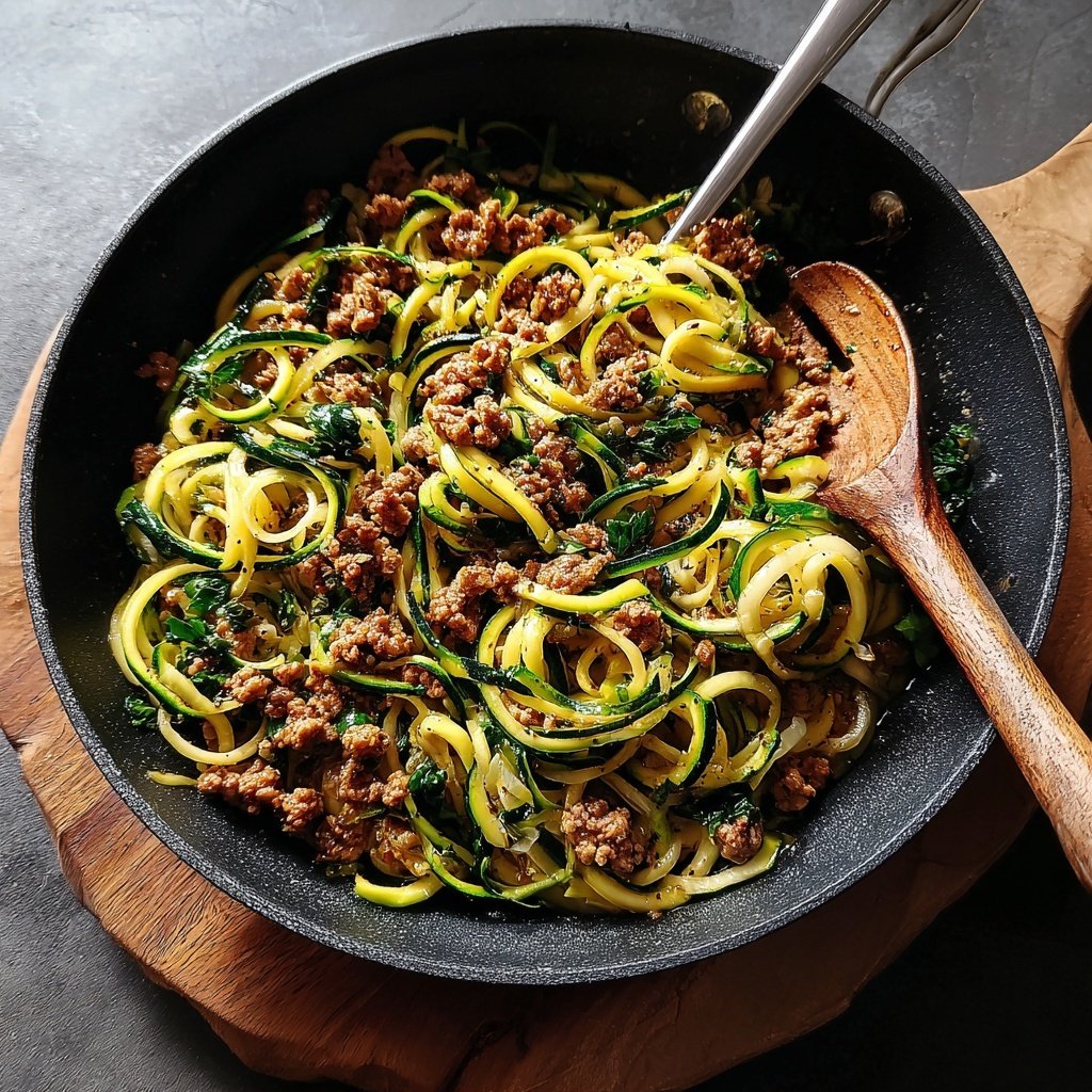 Turkey Zucchini Noodle Skillet
