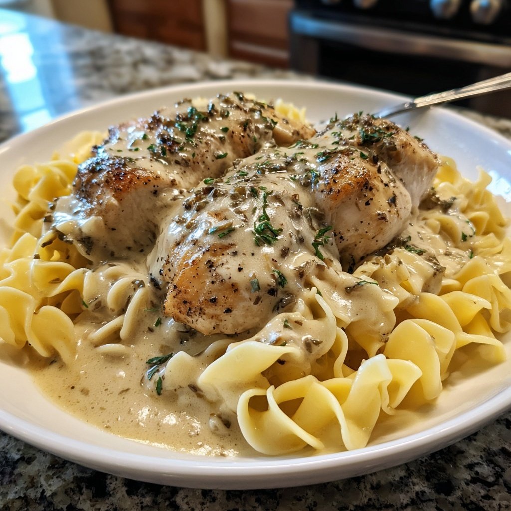Creamy Chicken Breast with Egg Noodles