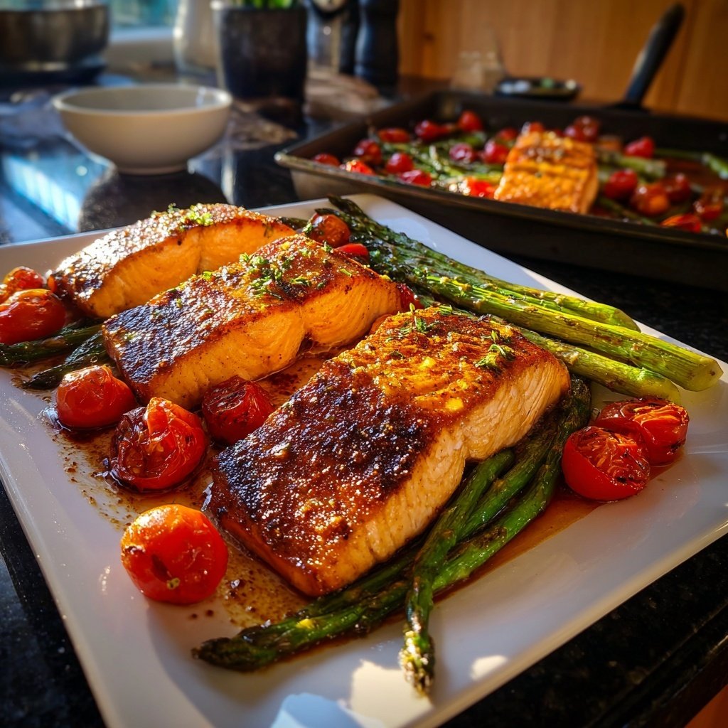 Savory Roasted Salmon with Veggies