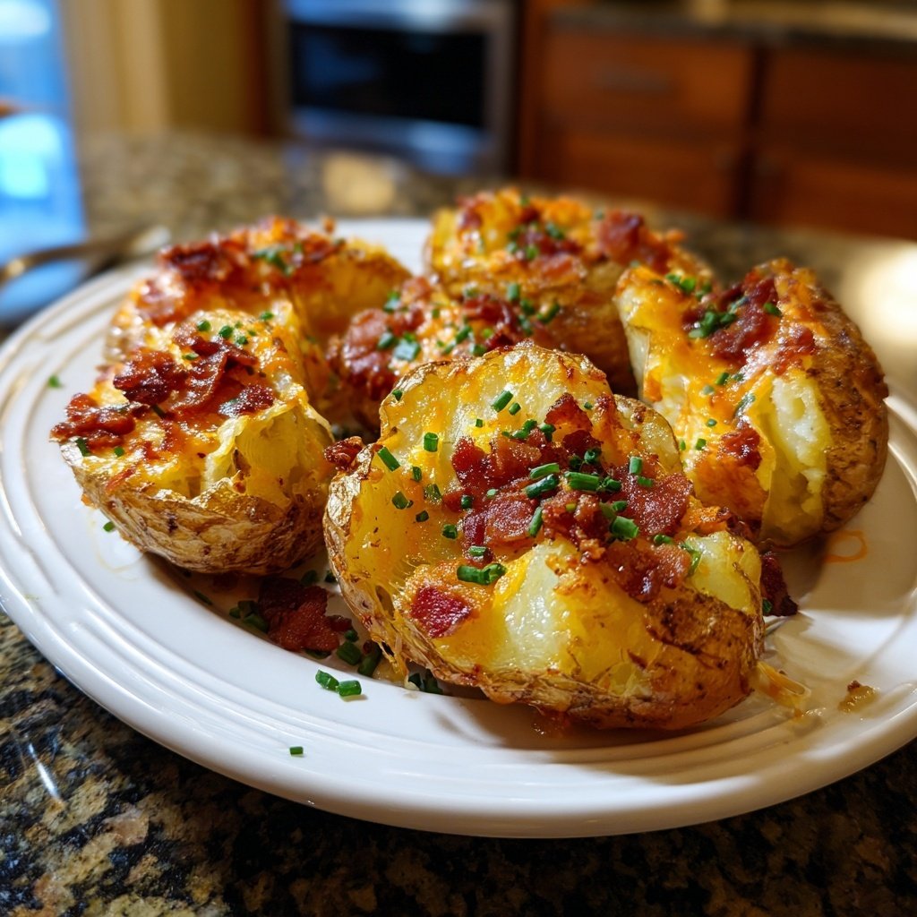 Loaded Airfryer Potatoes with Bacon