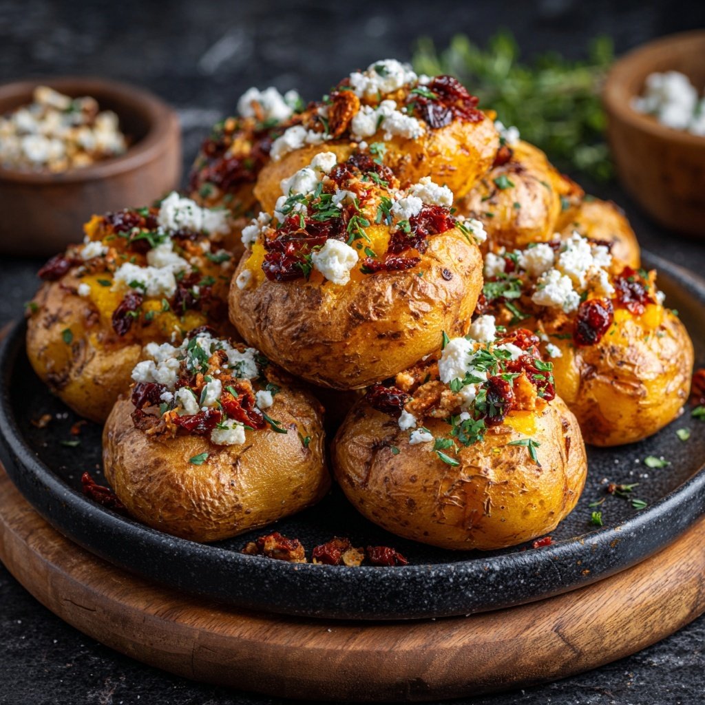 Mediterranean Stuffed Airfryer Potatoes