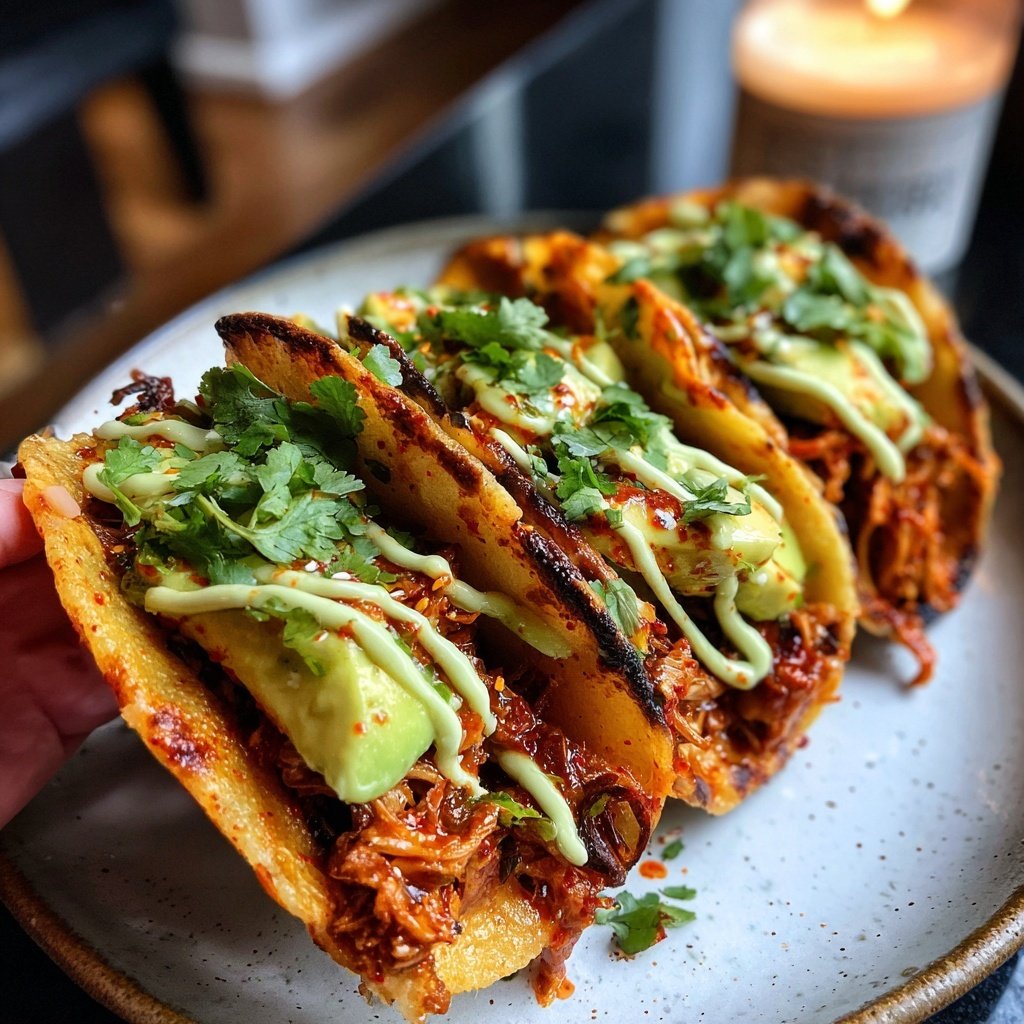 Korean Gochujang Tacos with Crispy Pork