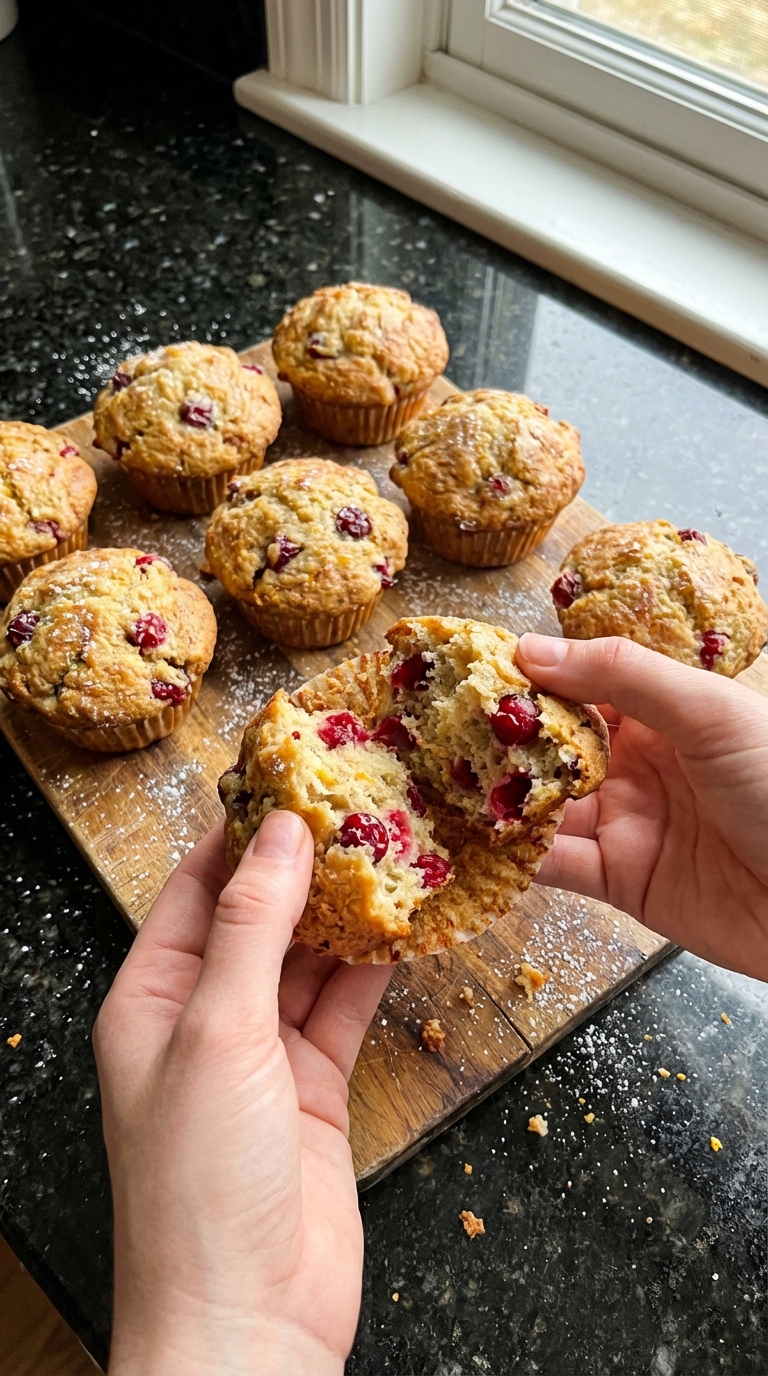 Moist Orange Cranberry Muffins